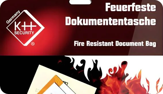 Ognioodporna torba na dokumenty wytrzymuje temperaturę do 500C