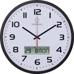 Renkforce HD-WRCL135 Sterowany radiowo Zegar ścienny 32 cm x 4.5 cm czarny