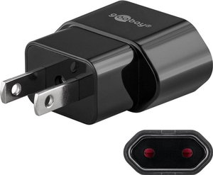 Przejściówka, adapter podróżny Goobay USA Kanada Japonia 2-pin, czarny