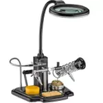 Uchwyt do lutowania Goobay z lupą i podświetleniem LED - trzecia ręka