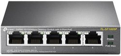 TP-LINK TL-SF1005P Obsługa niezarządzanego Fast Ethernet (10/100) Power Over Ethernet (PoE) Czarny przełącznik sieciowy TP-LINK TL-SF1005P Switch sieciowy 5 Portów funkcja PoE