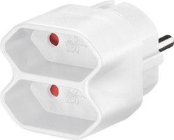 Przejściówka elektryczna, "złodziejka", rozgałęźnik, biały (Goobay 51000)